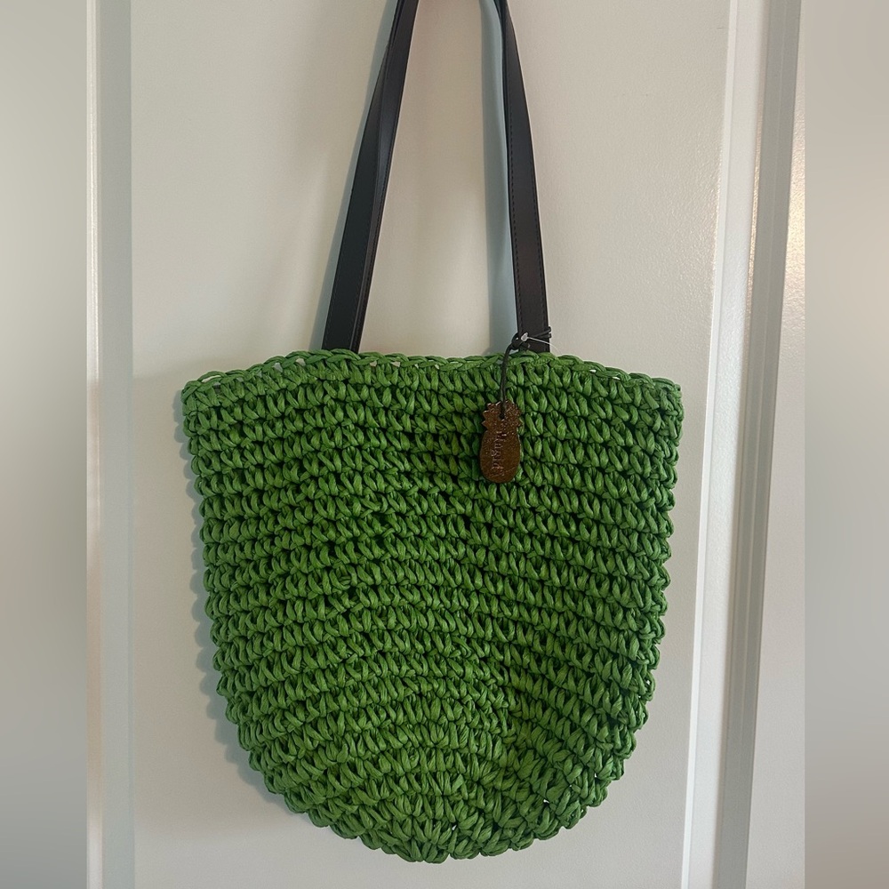 Magid Olive Green Knit Tote Bag